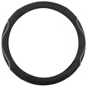 Κάλυμμα Τιμονιού Wavy 38cm - Μαύρο/Γκρι