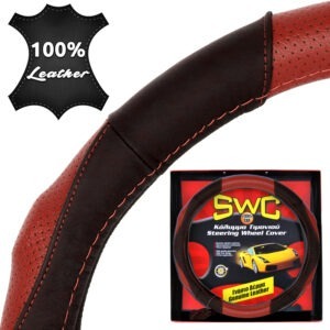 Κάλυμμα Τιμονιού Δέρμα Curves 38cm - Μαύρο/Κόκκινο