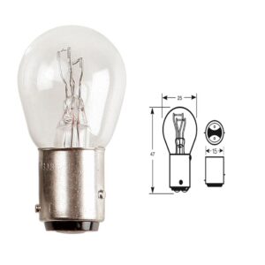 Λάμπα Διπολική Ασύμμετρη με Κάλυκα 12V21/4W