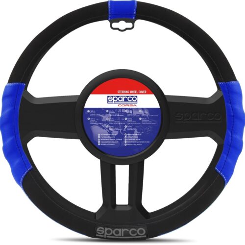 Sparco Κάλυμμα Τιμονιού Συνθετικό Sport Line Μπλε 38cm