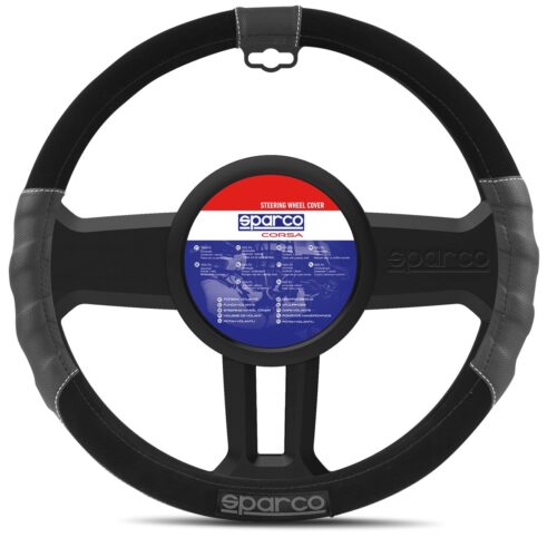 Sparco Κάλυμμα Τιμονιού Συνθετικό Sport Line Μαύρο 38cm