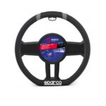 Sparco Κάλυμμα Τιμονιού Δερματίνη Medium Μαύρο-Γκρι 37cm