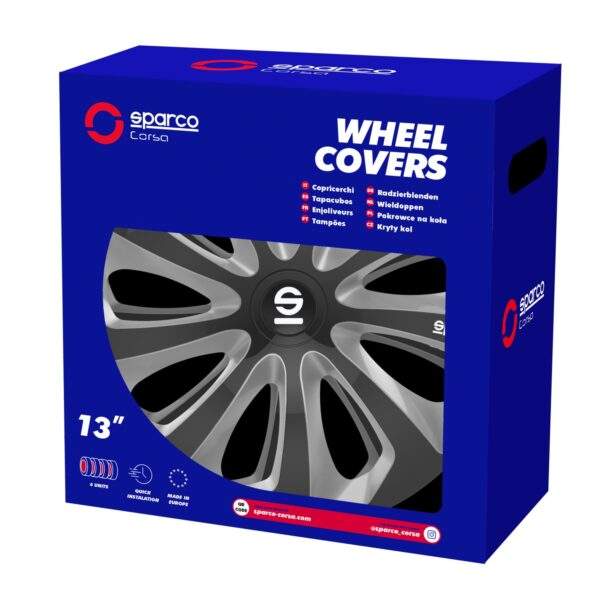 Τάσια Τροχών Sicilia 14'' μαύρο- ασημί 4τμχ Sparco - Image 4